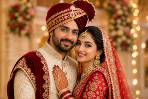 Beautiful Indian wedding couple for RoyalMilan Matrimony